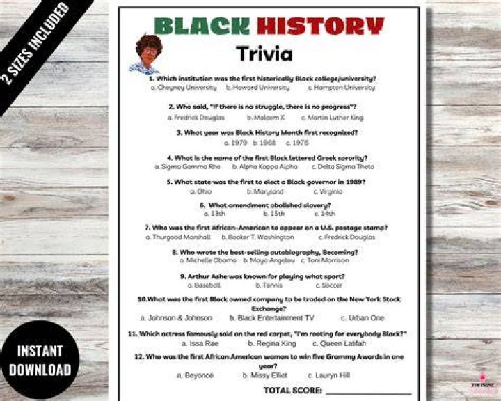 Funny Black Trivia Questions Printable