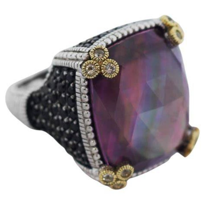 Judith Ripka Large Monaco Ring with Canary Crystal in Metallic Lyst
