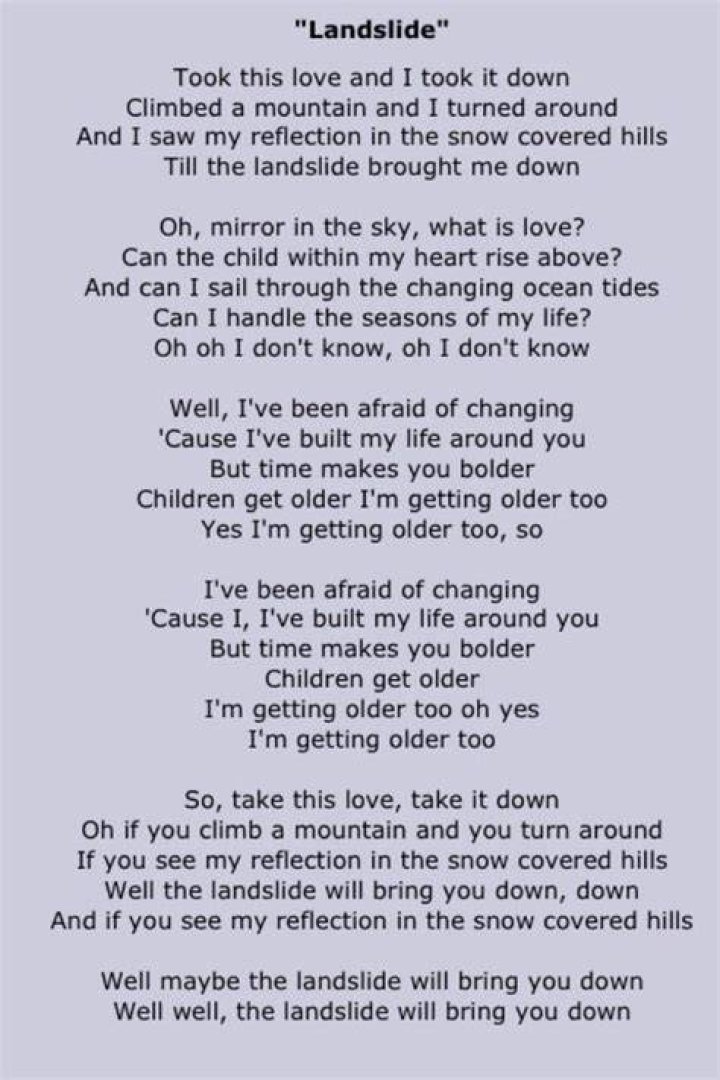Landslide Lyrics