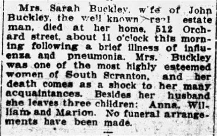 News! Sarah Buckley Obituary cause of death? Resided in Farmington