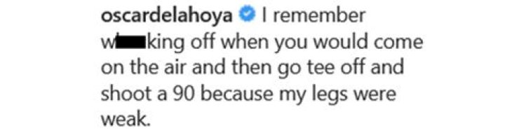Oscar DeLaHoya Leaves Lewd Comment For Holly Sonders On Instagram