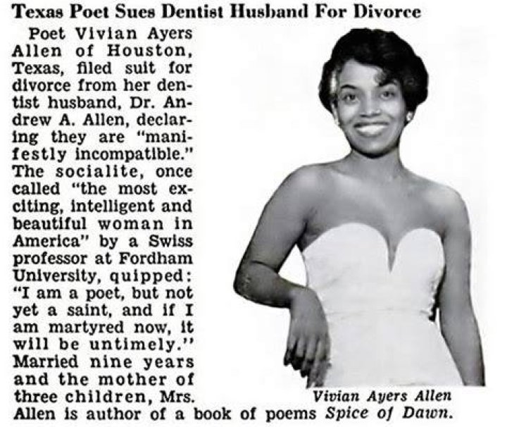 Poet Vivian Ayers Allen, Mother To Debbie Allen And Phylicia Rashad