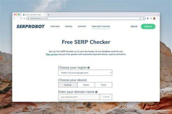 serprobot Free search engine ranking position checker. Gives a real