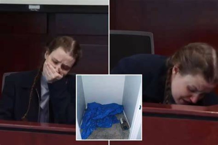 Shanda Vander Ark vomits when shown pics of son she starved to death
