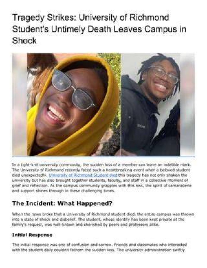 Tragedy Leaves Community In Shock And Grief