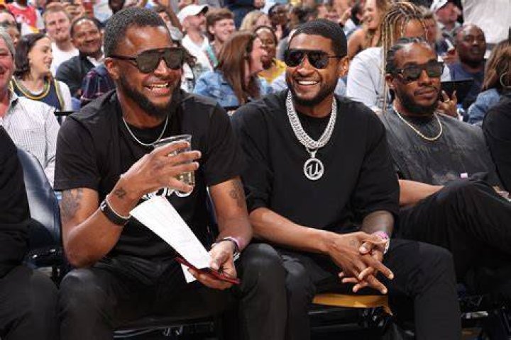 Usher Sits Courtside with Doppelganger, Ja Morant's Dad