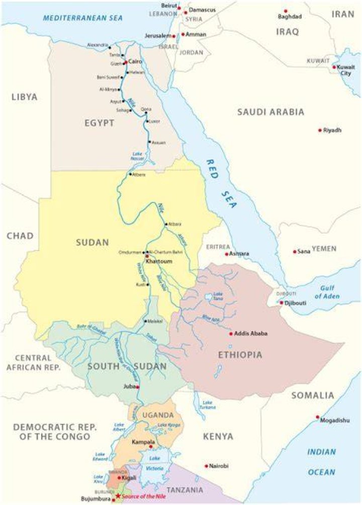 Which river flows through two countries?